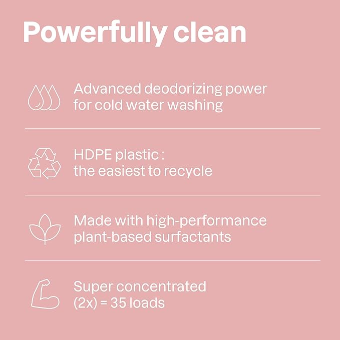 ATTITUDE Baby Laundry Detergent, EWG Verified, Plant and Mineral-Based Formula, HE Compatible, Vegan Household Products, Sweet Lullaby, 35 Loads, 35.5 Fl Oz