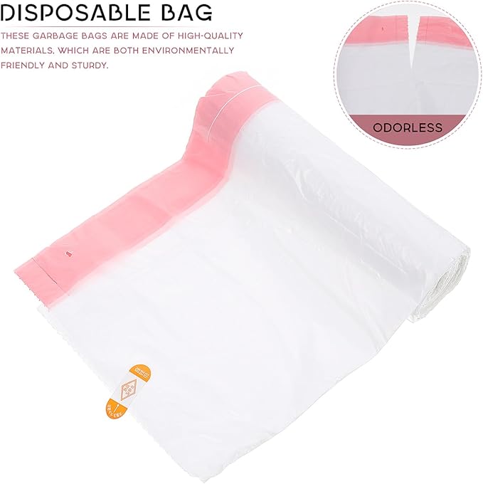 75pcs Disposable Drawstring Garbage Bags Thickened Plastic Waste Sacks for Home Kitchen Bathroom Large Capacity White Refuse Liners for Living Office