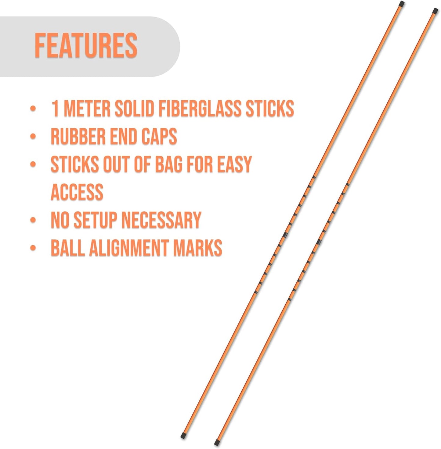 Elevate & Co. Golf Alignment Sticks – 36” Training Aid with Ball Placement Lines, 3 in 1 Trainer | Improve Posture & Perfect Swing Accuracy
