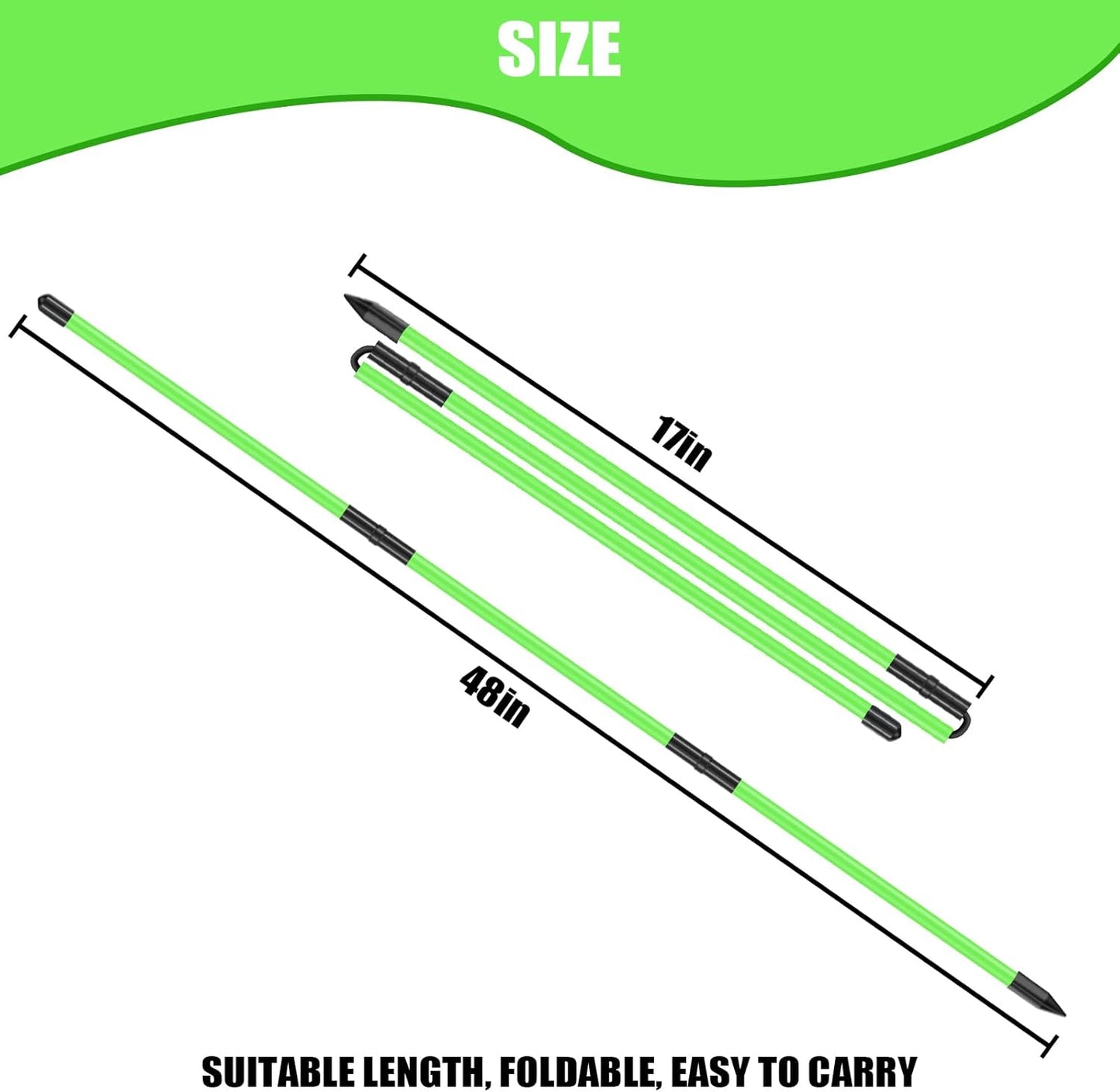Collapsible Golf Alignment Sticks 2Pack, 48" Alignment Sticks for Golf Training,Golf Training Equipment for Aiming, Putting and Swing with Clear Tube Case