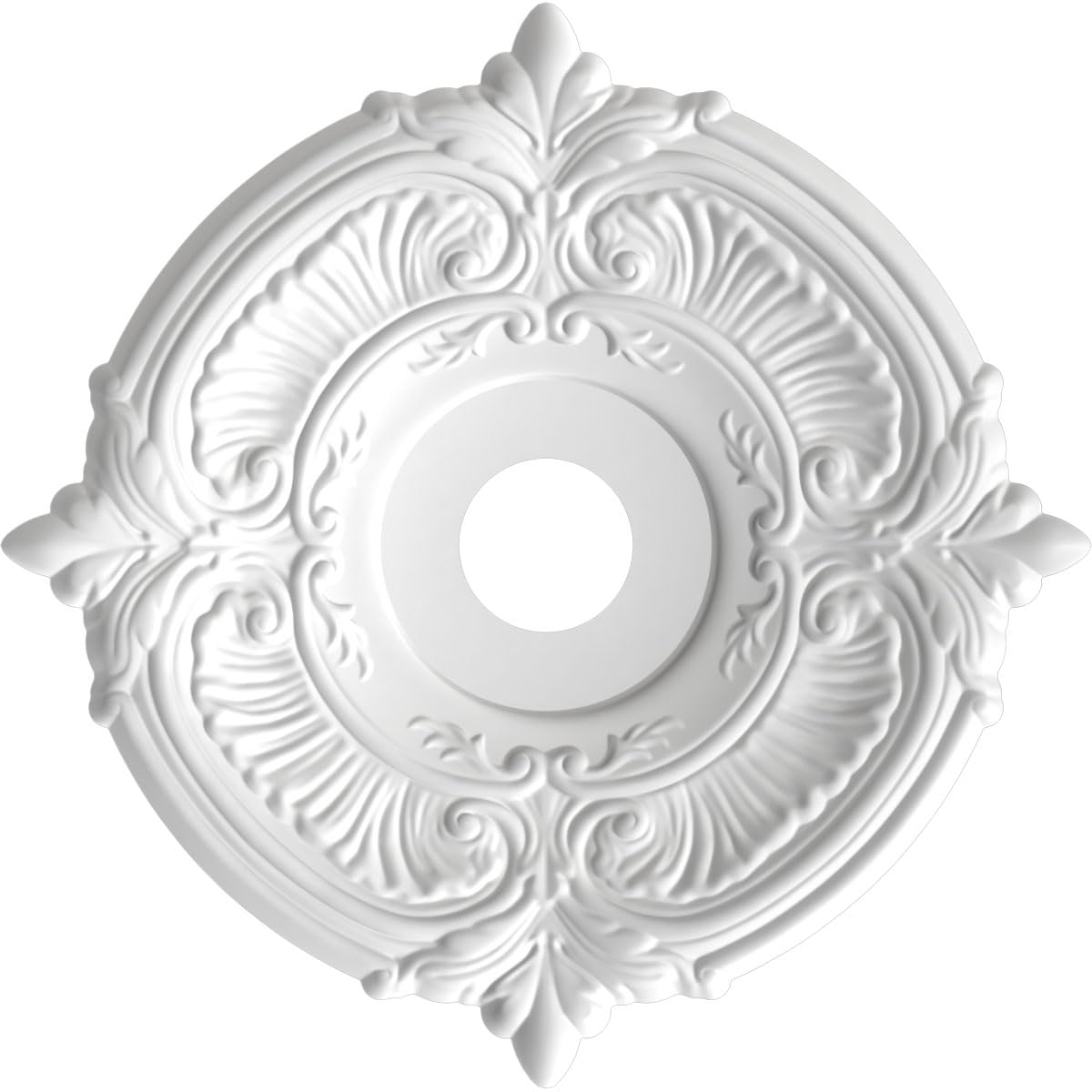 Ekena Millwork Cmp19Atcch Attica Thermoformed Pvc Ceiling Medallion (Fits Canopies Up To 6 3/4), 19Od X 3 1/2Id X 1P, Metallic C