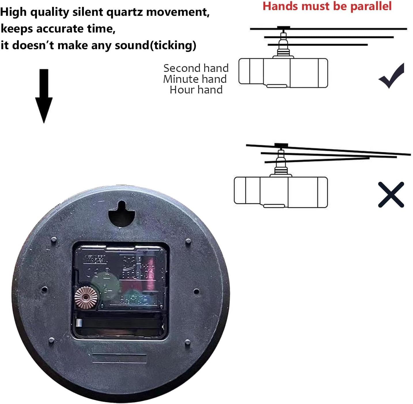 Cat Wall Clock Non-Ticking Silent Clocks Battery Operated Analog Decor Clock for Home-Cute Cat Gazing at Butterflies in The Sky(16inch)