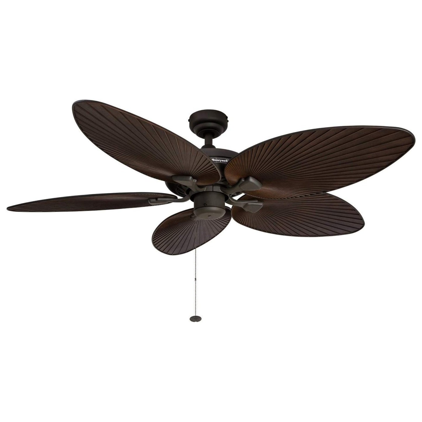 Honeywell Ceiling Fans Palm Island, 52 Inch Tropical Indoor Outdoor Ceiling Fan with No Light, Pull Chain, Three Mounting Option