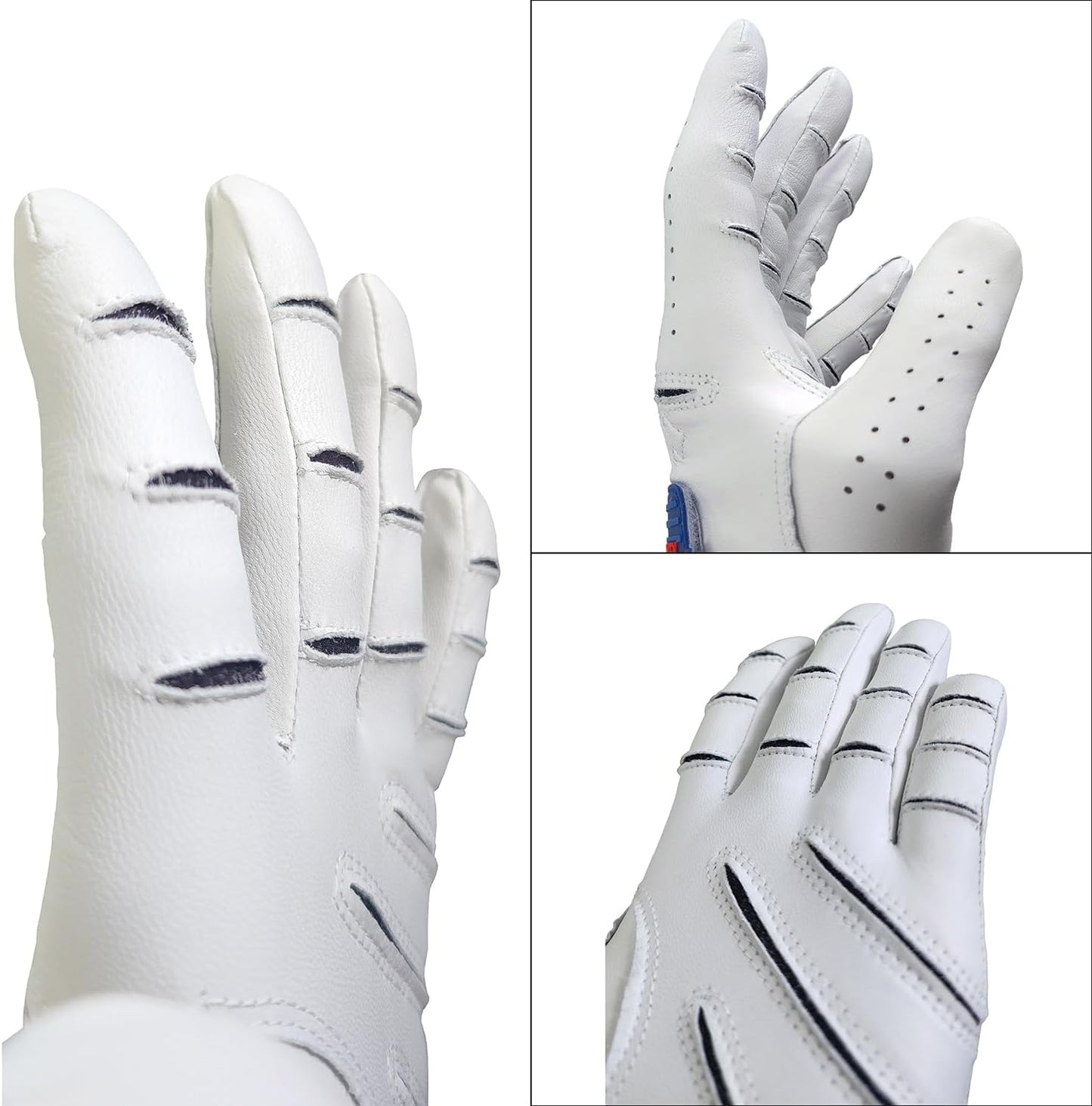 MONKEY GRIP 3D Golf Glove Premium Cabretta Leather Power Good Grip Soft Fit Easy Grip Line Non Slip No Slice Long Distance All Weather Rain Grip