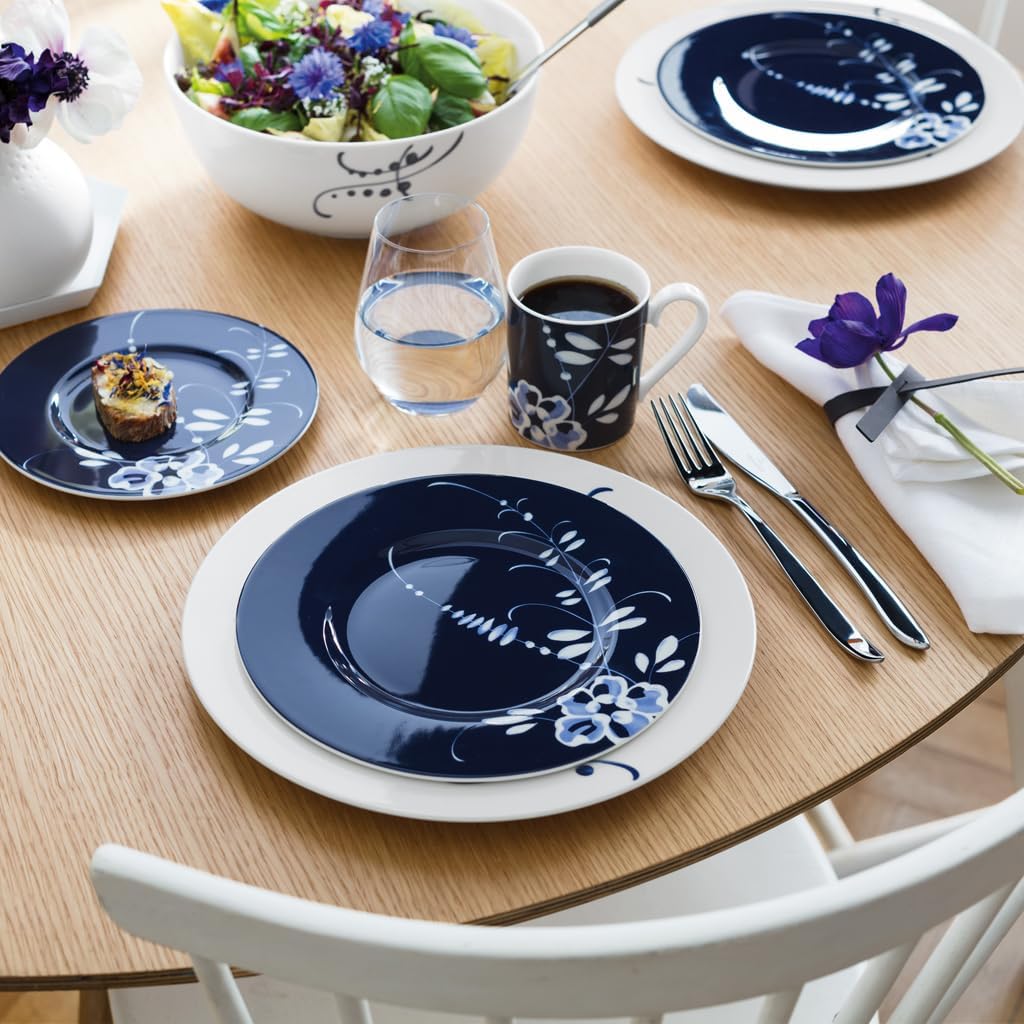 Villeroy & Boch Old Luxembourg Brindille Salad Plate : Blue, 8.75 in, Premium Porcelain, White/Blue
