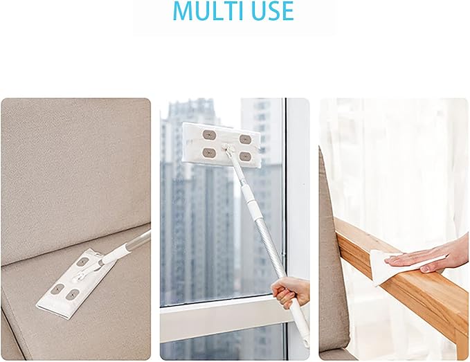 SUZZYVINE XL Dry Mop Refills for Floor Mopping and Cleaning X Large Dry Sweeping Pads Disposable Sweeping Cloths for XL Sweeper, Unscented, 9.8 X 17 Inch Extra Large and Thick 30 Counts