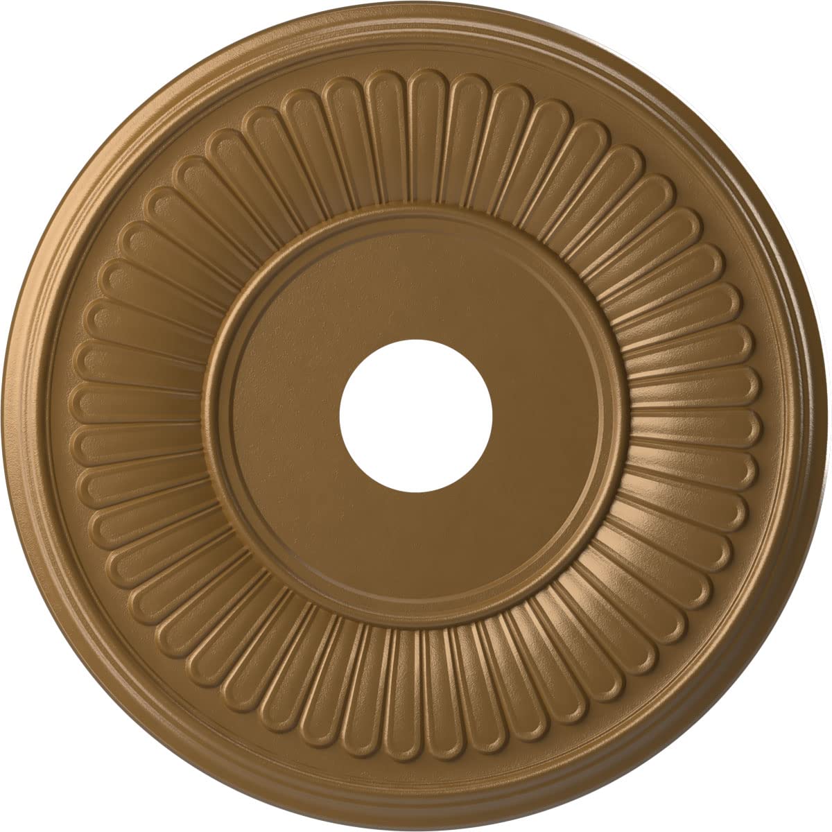 Ekena Millwork Cmp19Becgh Berkshire Thermoformed Pvc Ceiling Medallion (Fits Canopies Up To 8 3/8), 19Od X 3 1/2Id X 1P, Metalli