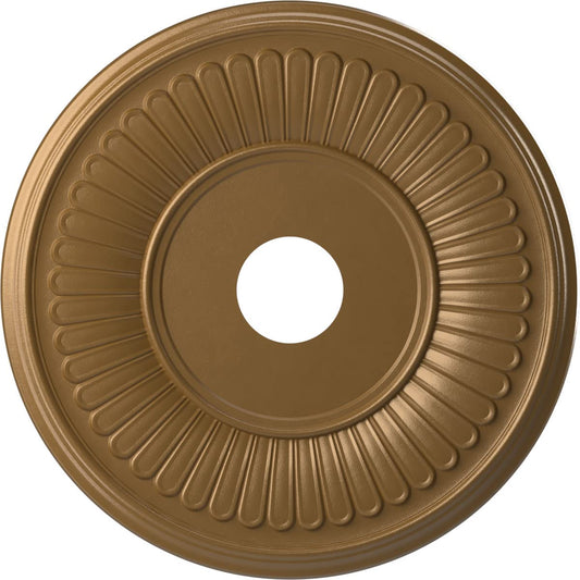 Ekena Millwork Cmp19Becgh Berkshire Thermoformed Pvc Ceiling Medallion (Fits Canopies Up To 8 3/8), 19Od X 3 1/2Id X 1P, Metalli
