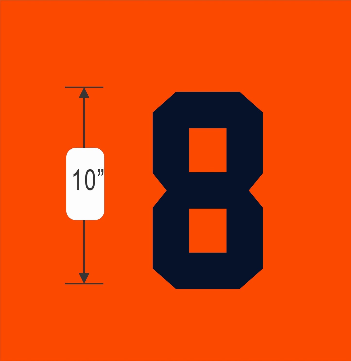 Numbers Kit(0-9),10" Tall for Sports T-Shirt Jersey Football Baseball,Iron On, Heat Transfer, Team,t-Shirt(Style A) (Orange(0-9))