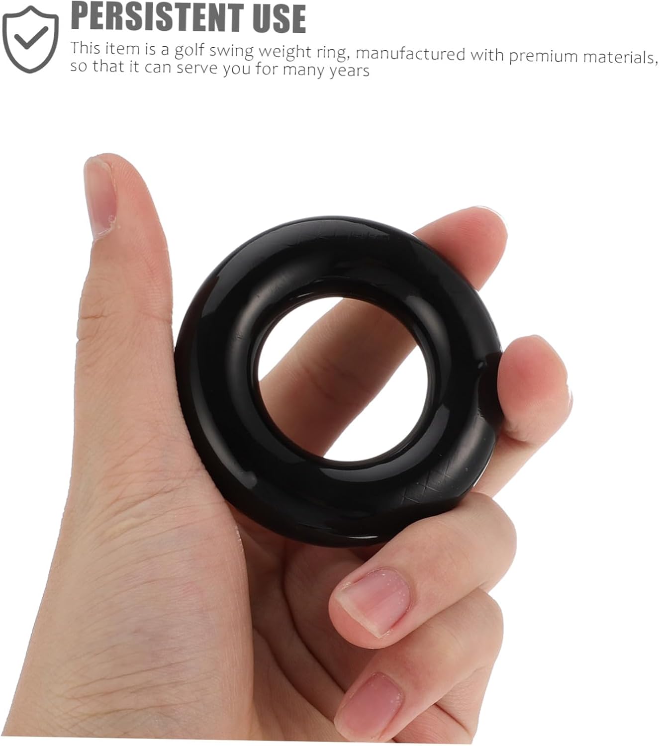 Golf Swing Weight Ring Training Aid Round Weighted Practice Tool for Improving Swing Mechanics and Muscle Warm-up Portable Black Golf Club Accessory