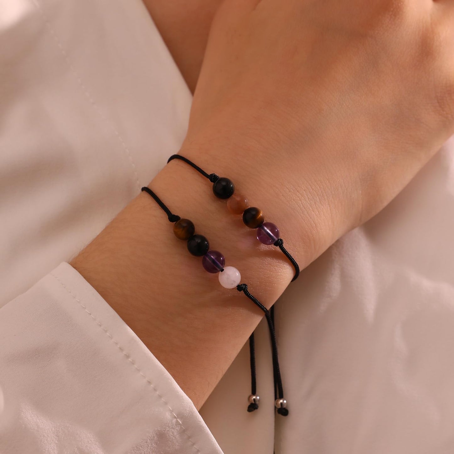 Korotho Safe Travels Bracelet for Women Men, Enjoy The Journey Bracelets Travel Protection Jewelry Natural Gemstone Beaded Bracelet Healing Crystal Safe Journey Health Anxiety Stress Relief Gifts