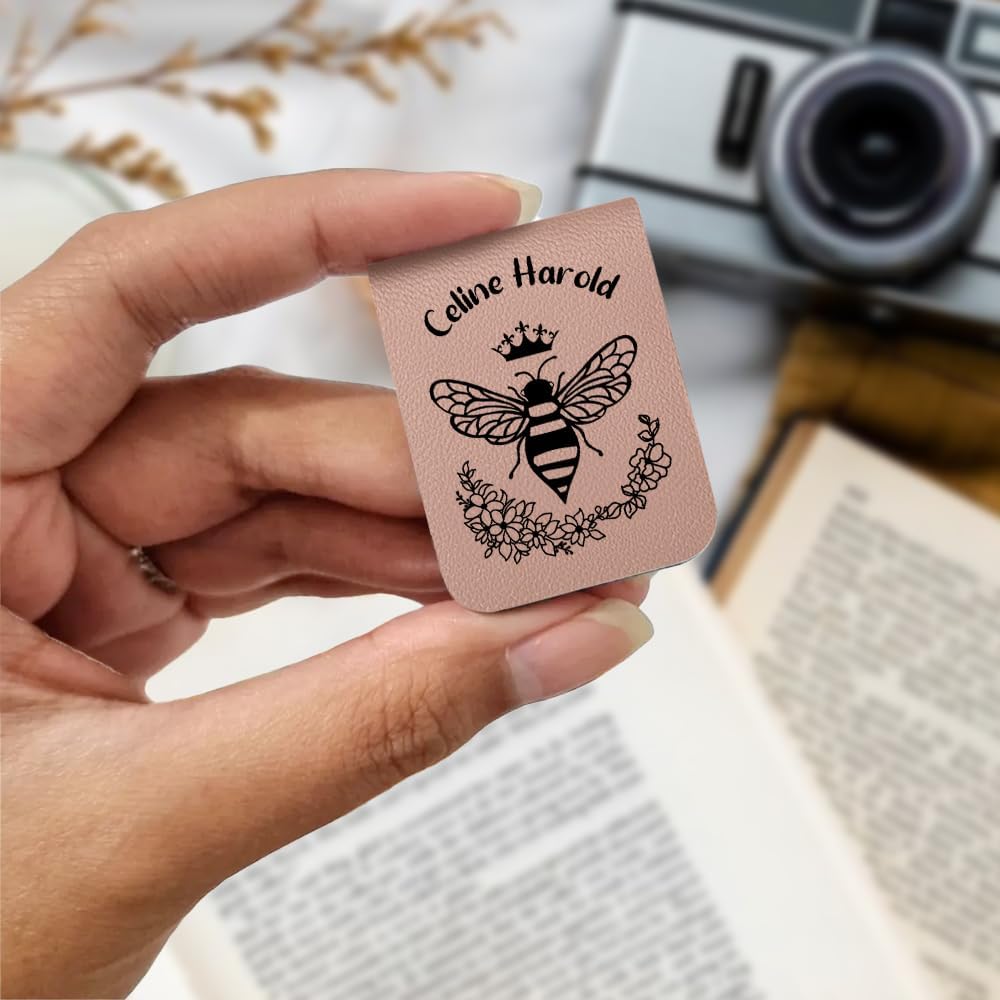 CALLIE Personalized Magnetic Bookmark Clip – Custom Name Reading Gifts for Book Lovers, Birthday Teacher's Day Christmas for Bookworm Gifts (Bee)