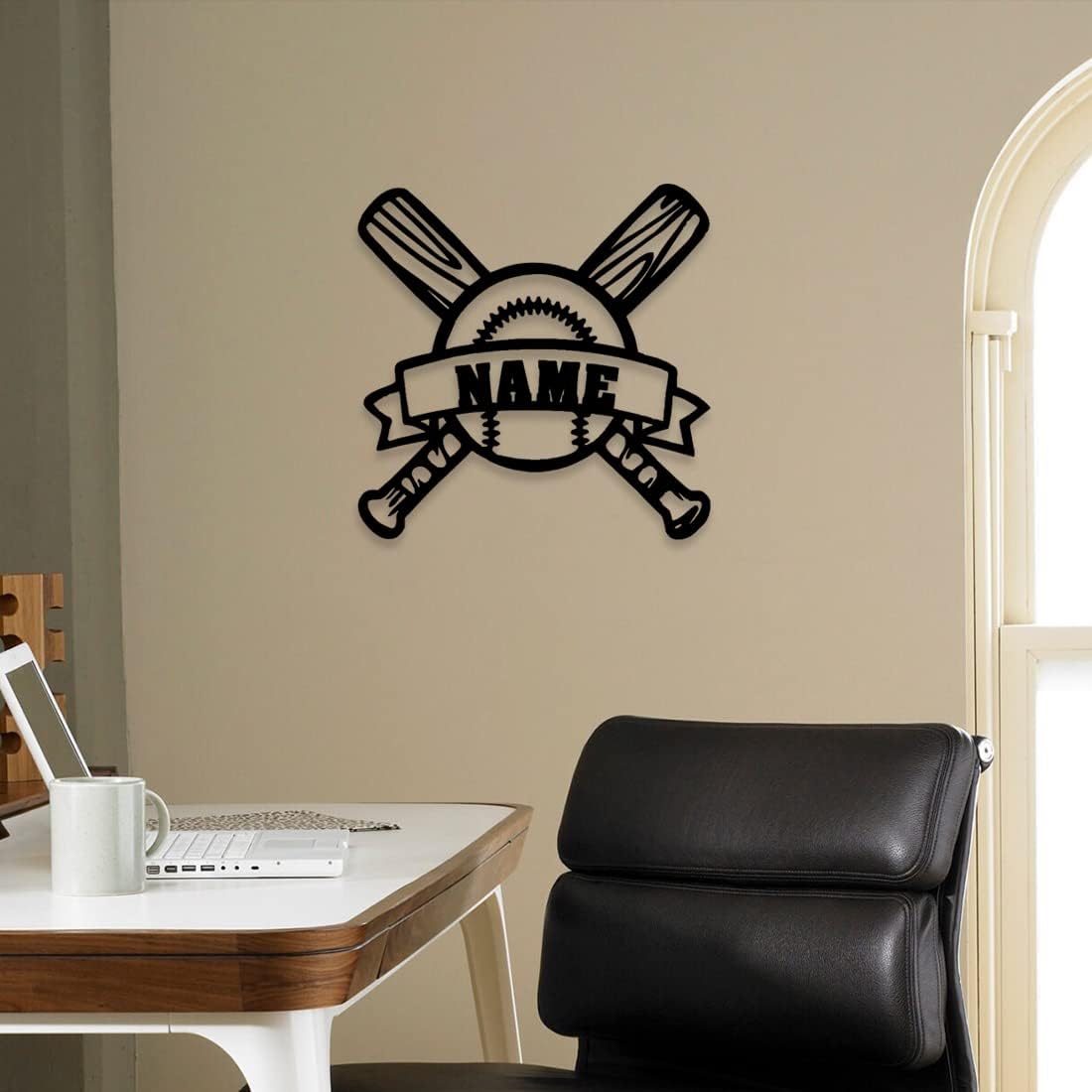 Personalized Name 7 Colors Baseball lamp Custom Baseball Wall Art Night Light LED Name Sign Gift for Men Baseball Lover