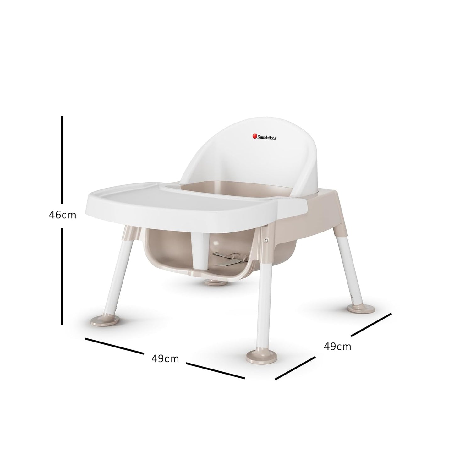Foundations Secure Sitter Feeding Chairs Multipack, No-Tip Feet, 3-Point Adjustable Harness, Removable Tray, Easy to Clean, Stackable Feeding Chairs, 3 Pack (5 inch)