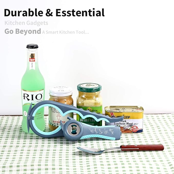 Jar Opener Bottle Opener and Ring Pull Can opener for Seniors, Arthritis Hands and Anyone with Low Strength, Arthritis Jar Openers Get Lids Off Easily