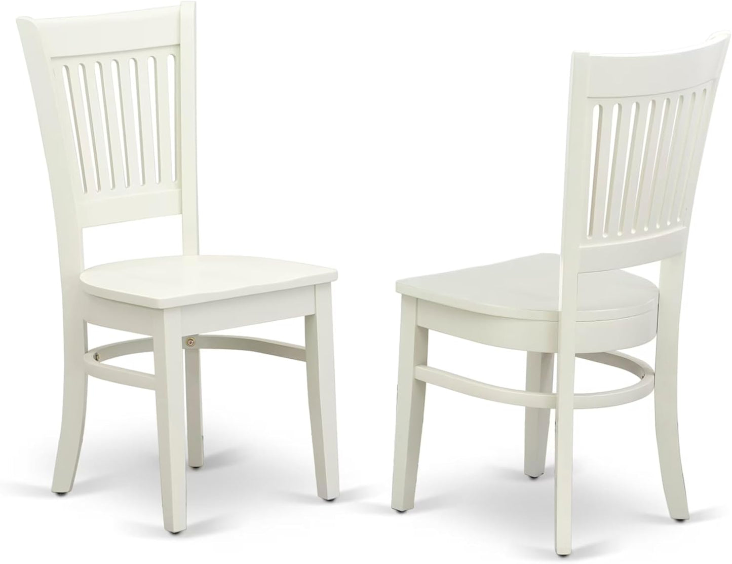East West Furniture BOVA3-LWH-W 3 Piece Modern Dining Table Set Contains a Round Kitchen Table and 2 Kitchen Dining Chairs, 42x42 Inch, Linen White