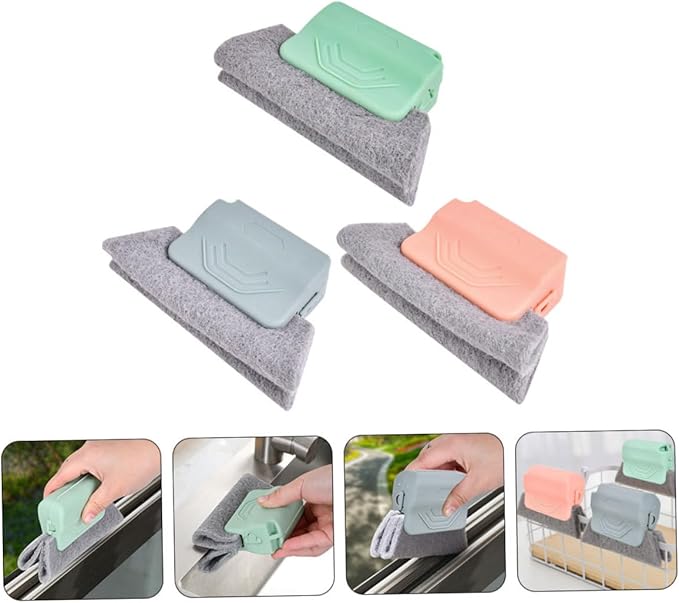3pcs Window Groove Cleaning Brush Set for Household Crevices Precision Crevice Brushes for Sliding Door Tracks Grout and Tight Spaces Window Track Cleaner