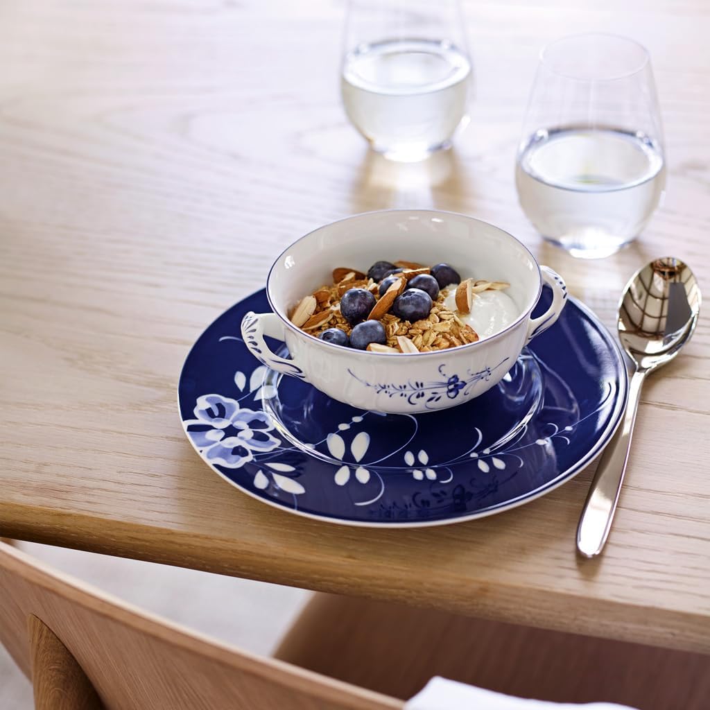 Villeroy & Boch Old Luxembourg Brindille Salad Plate : Blue, 8.75 in, Premium Porcelain, White/Blue