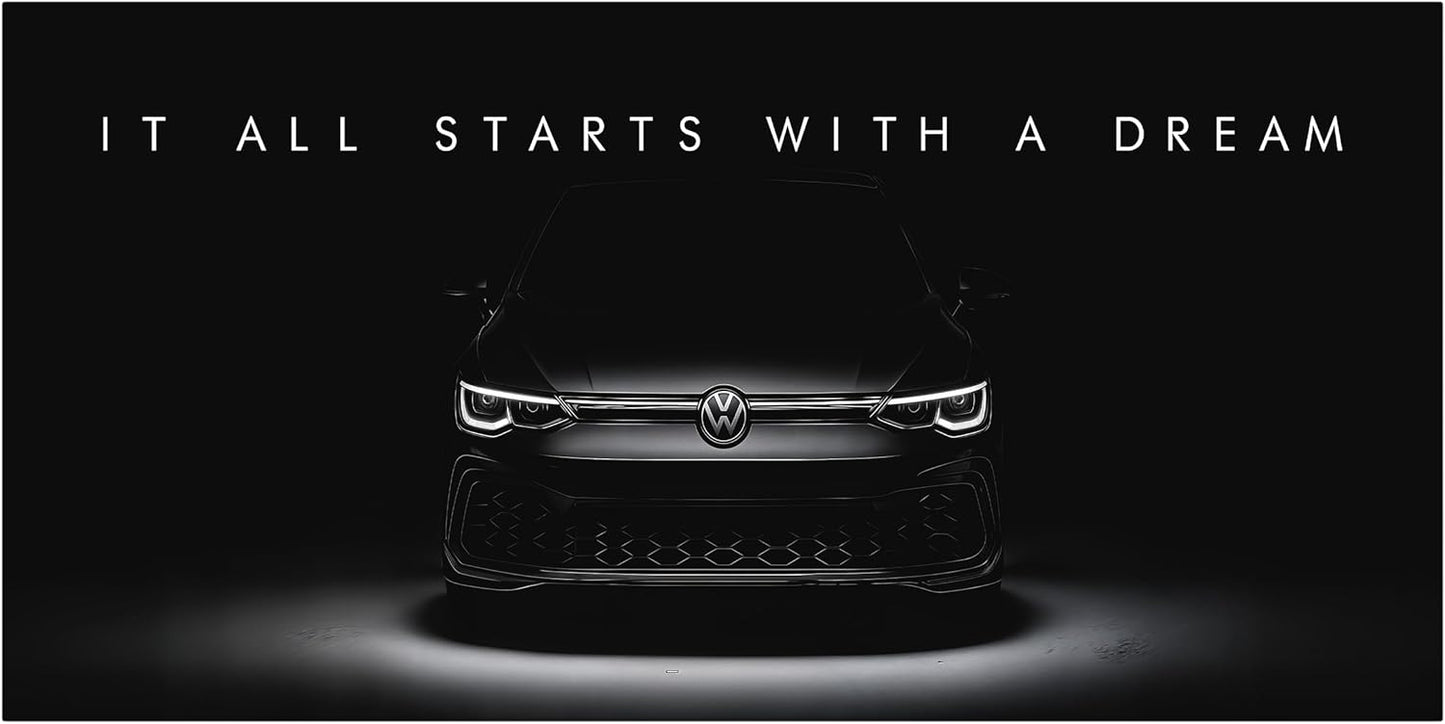Motivational Wall Art for Office, Super Car Art Canvas, Inspirational Automotive Decor for Volkswagen Golf R Mk8 Sportscar Lovers, Motivational Wall Decor for Home, Car Poster (30" x 60" in)