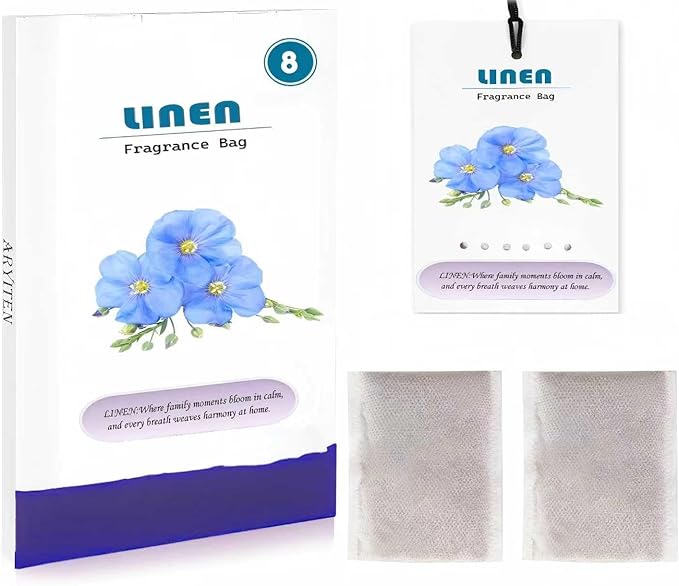 8 Packs Large Linen Scented Sachets for Closet Deodorizer Drawers, Hanging Long Lasting Potpourri Bags Home Fragrance Air Freshener