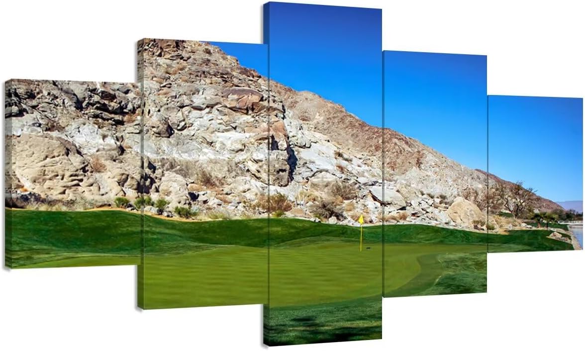 California Golf Course Wall Art for Living Room Bedroom Bathroom Home Decoraitons Golf Course in Palm Pictures Posters Framed Artwork Canvas Prints Ready to Hang(60''W x 40''H)