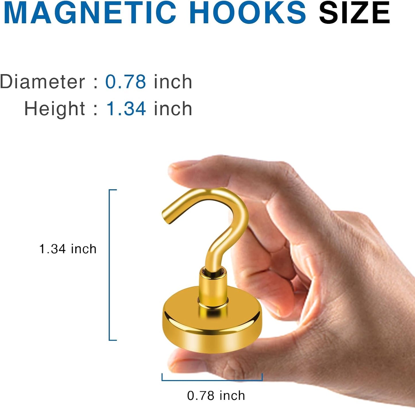 LOVIMAG Cruise Essentials, 50Lbs Yellow Magnet Hooks for Cruise Cabin, Strong Magnetic Hooks for Hanging, Refrigerator, Celling,Grill, 4 Pack