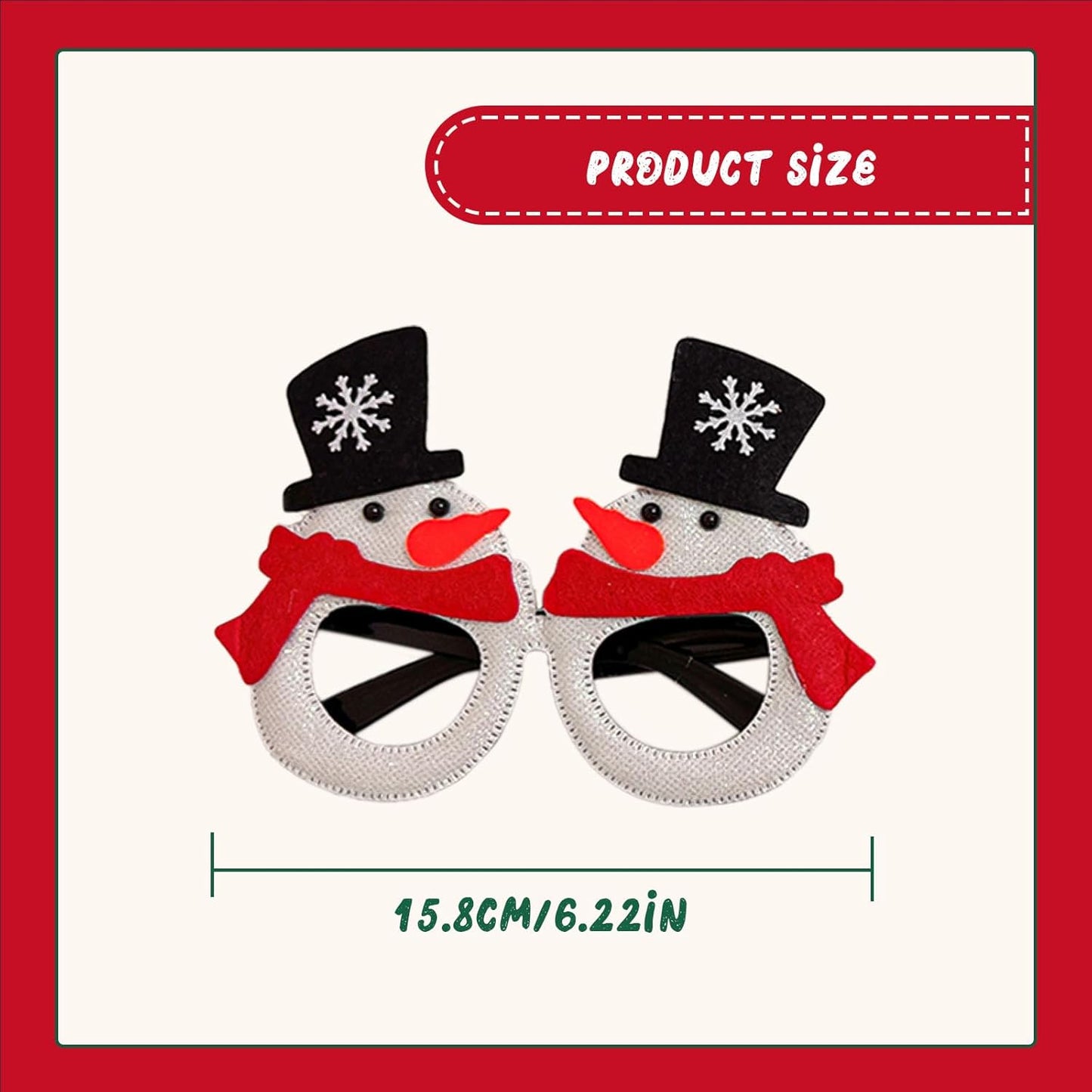 Christmas Glasses Frames 12Pcs, Hollow Design for Christmas Party Eyewear, Holiday Photo Booth Props Accessories