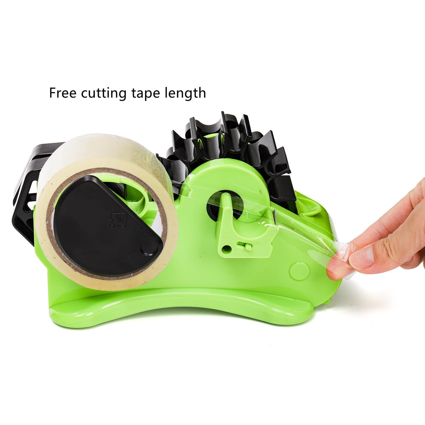 DEAYOU Multi-Roll Heat Tape Dispenser, 1" and 3" Double Reel Cores Sublimation Tape Dispenser for Pre-Cut Heat Transfer Tape, Semi-Automatic Desk Packaging Tape Dispenser with Compartment Slot, Green