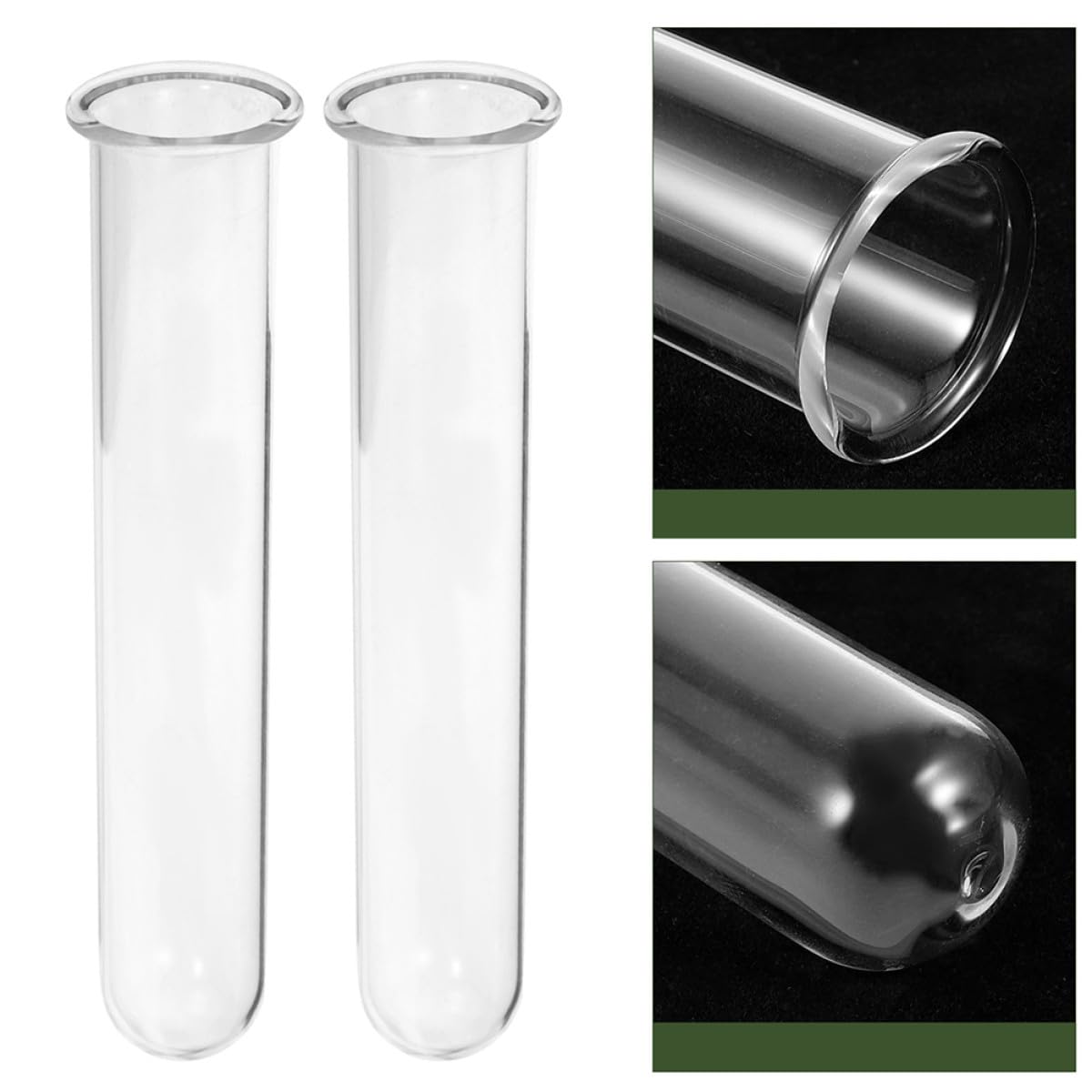 INOOMP Glass Test Tube Vases Hydroponic Plant Holders 2.5X3X18Cm Borosilicate Glass Propagation Tubes for Wall Terrarium and Home Décor 4pcs Set