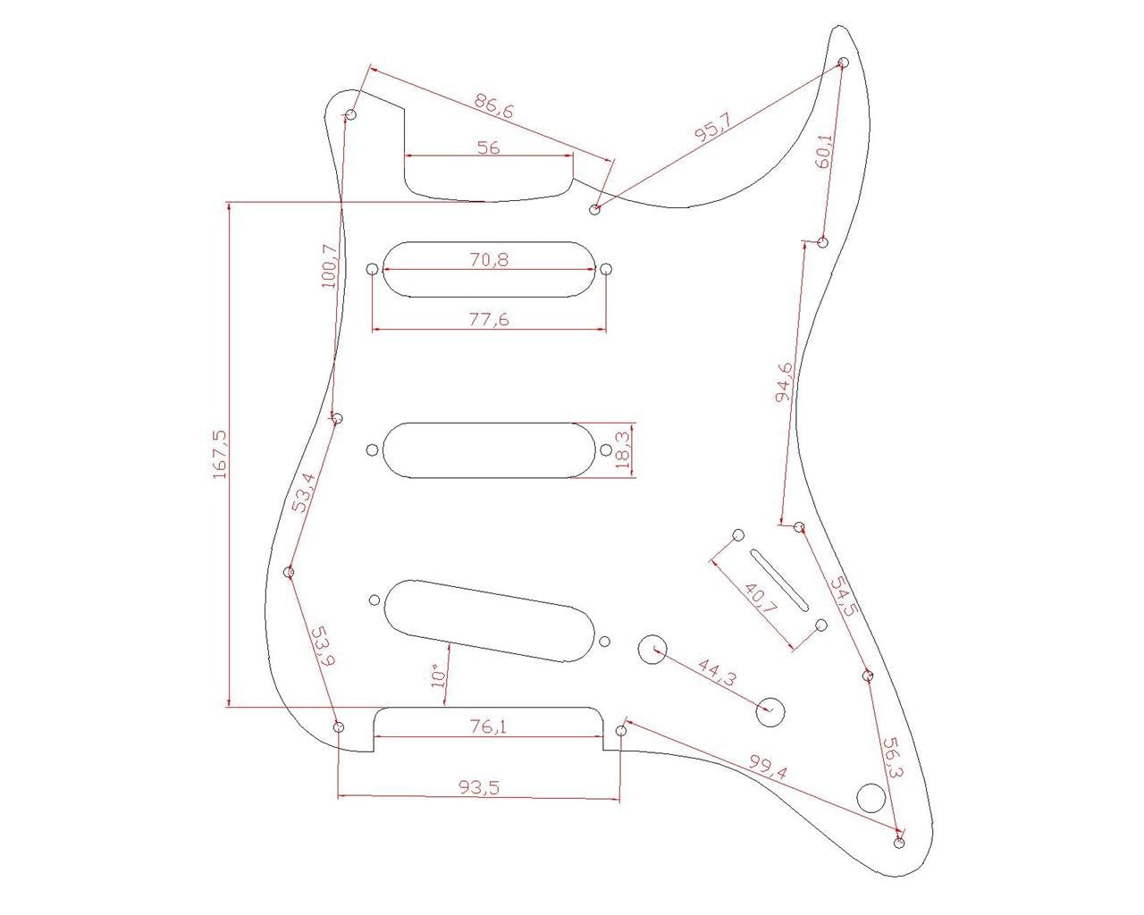 Kaish 11 Hole St/Strat Style Pickguard Sss Pick Guard With St Back Plate Tremolo Trem Cover For Usa/Mexico Stratocaster/Strat Ti