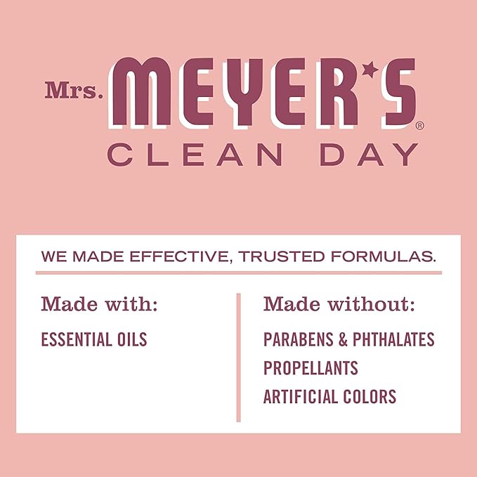 Mrs. Meyer’s Clean Day Room Freshener Spray, Rose Scent, Limited Edition Scent, Contains Essential Oils 8 Fl Oz (Pack of 4)