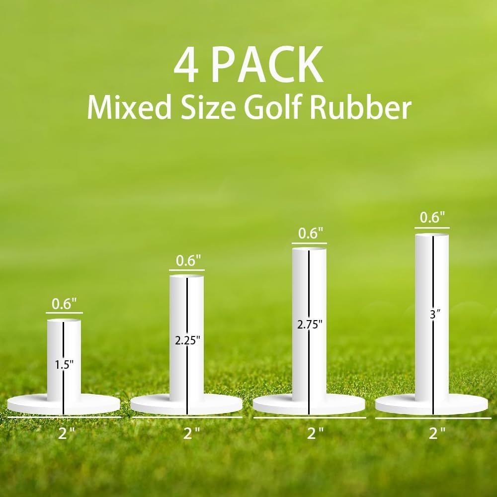 Rubber Golf Holder Set for Driving Range, Golf Rubber Tees Practice for Golf Hitting Mats Outdoor Indoor, 1.5 Inch Holder Tees, Universal with Artificial Turf Golf Mats