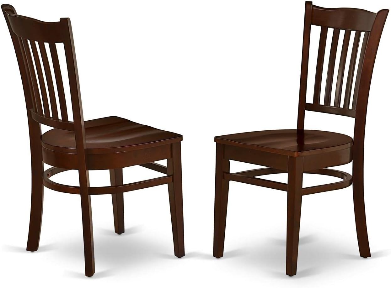 East West Furniture ANGR3-MAH-W 3 Piece Dinette Set for Small Spaces Contains a Round Dining Room Table with Pedestal and 2 Kitchen Dining Chairs, 36x36 Inch, Mahogany