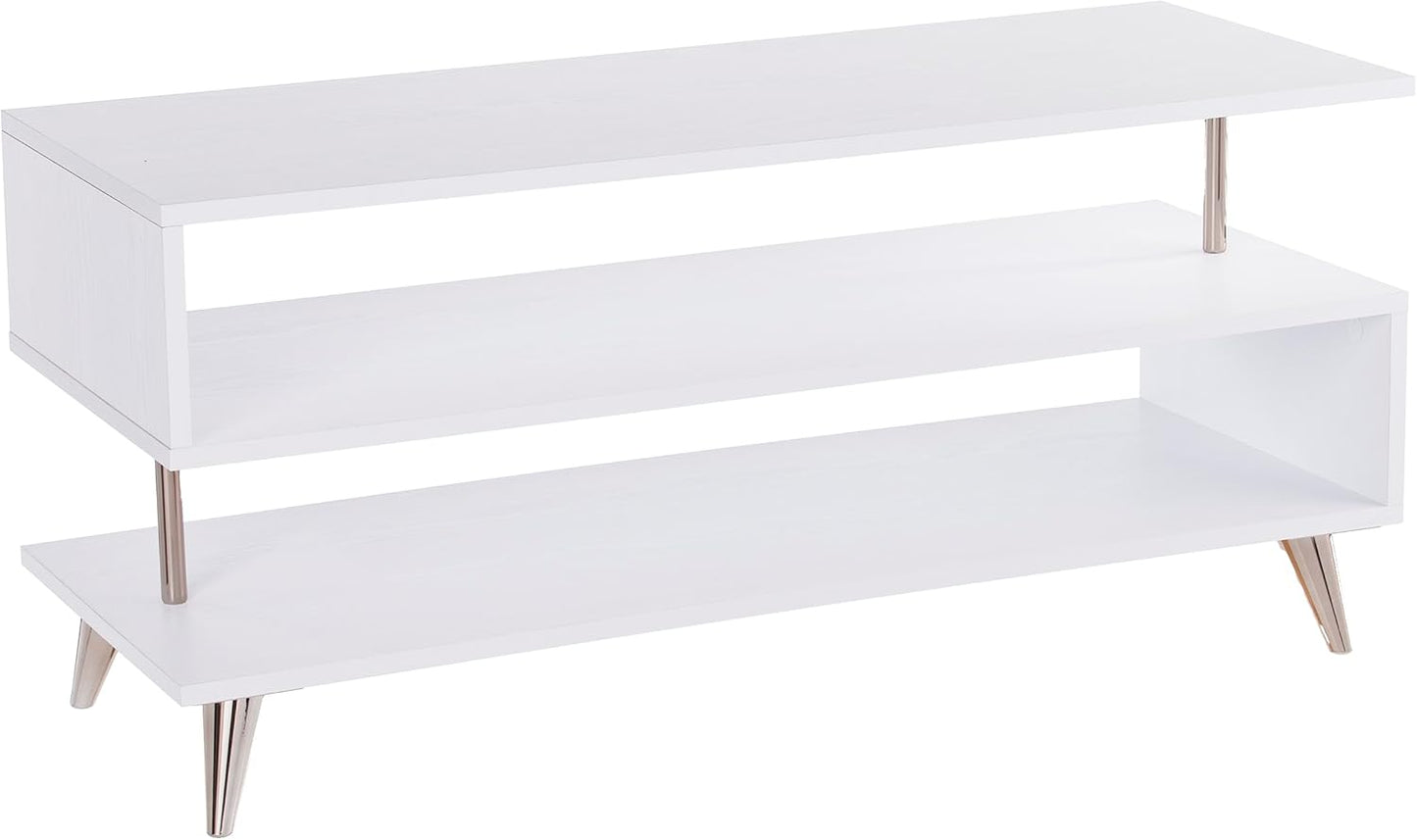 SEI Furniture Sills Low Profile TV Stand, White