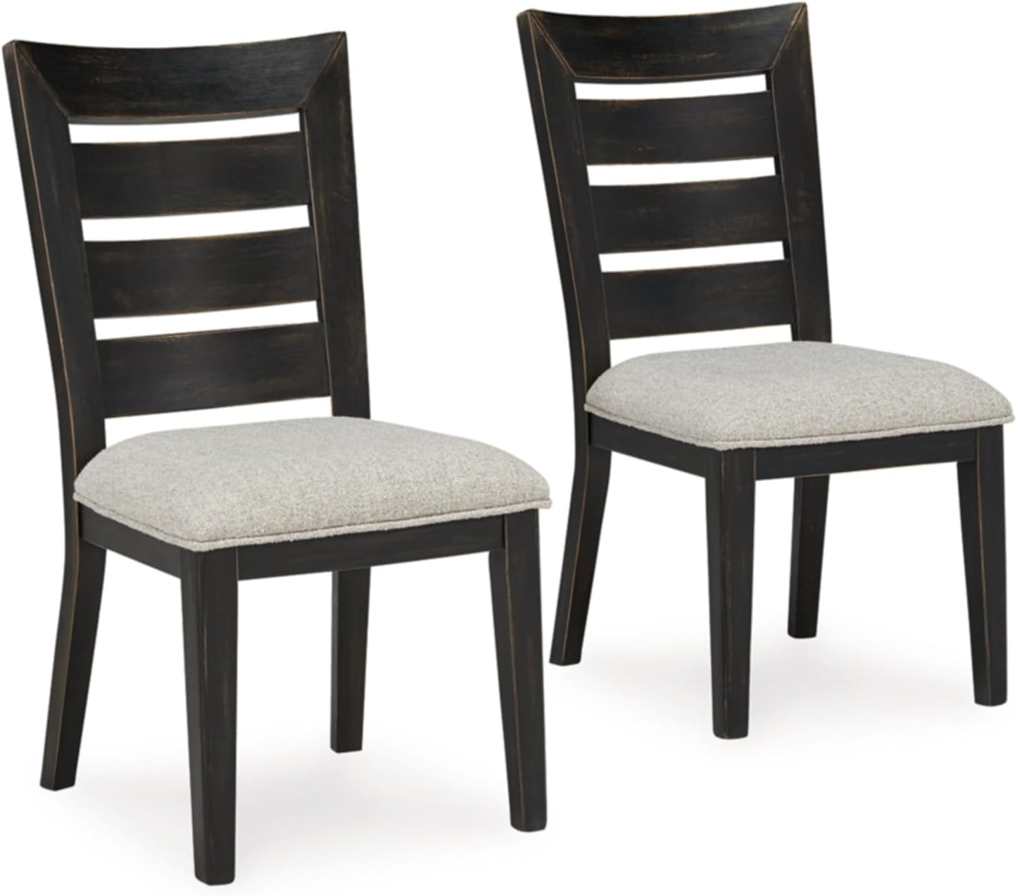 Signature Design by Ashley Galliden Urban Armless Upholstered Dining Chair, Set of 2, Black & Light Gray