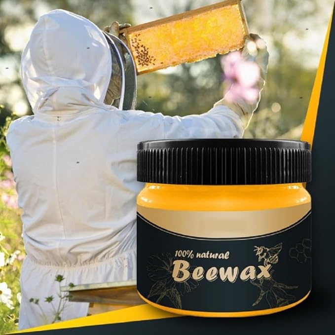 Wood Seasoning Beeswax,Beeswax Furniture Polish,Natural Traditional Beeswax Polish Wood Furniture Cleaner for Doors,Tables,Chairs and Floors(2 Pack)