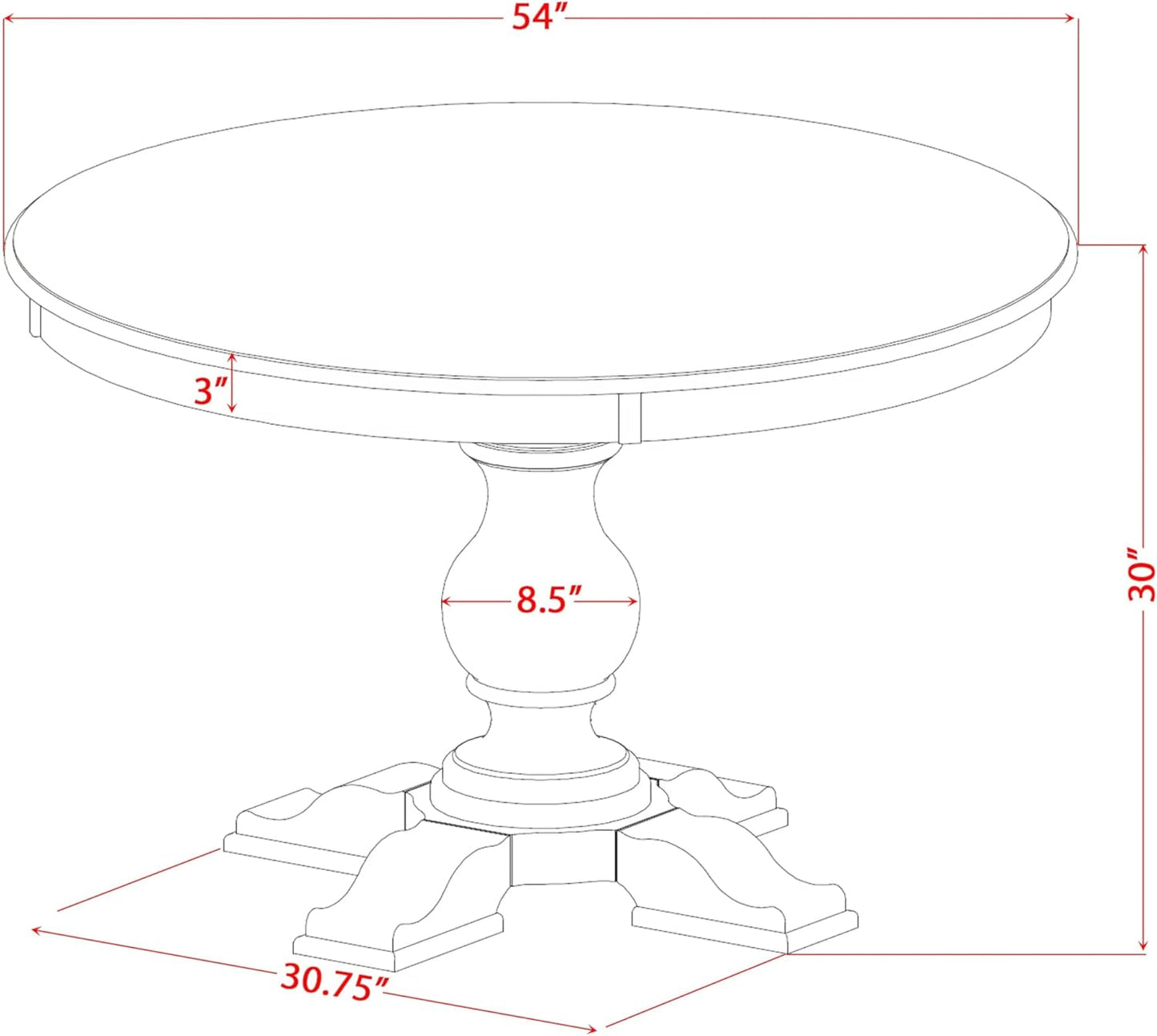 F55-11-TP - Mid Century Dining Table with Acacia Wood Round Tabletop, Sand Blasted Black Finish