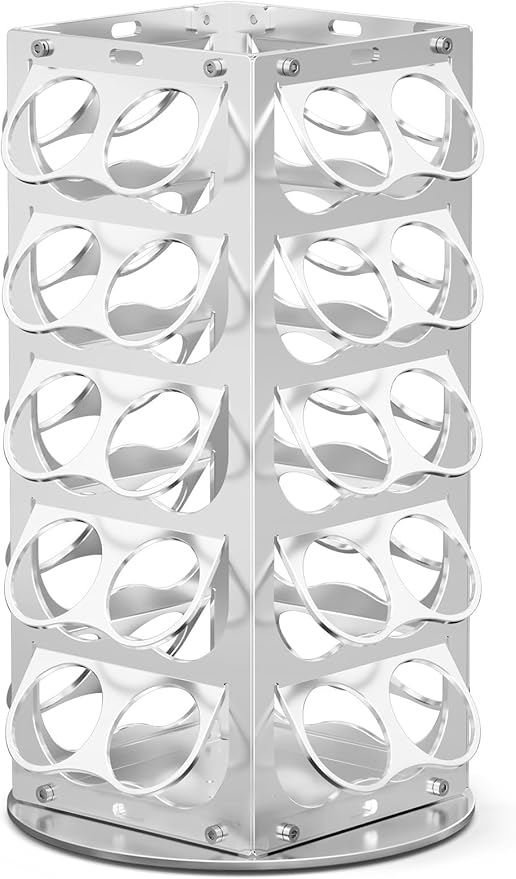 K Cup Holder, Coffee Pod Holder for Keurig – 360° Rotating Aluminum Coffee Organizer for Countertop,Saving Design with Anti-Slip Base for Kitchen or Office,Capacity of 40 Pods (Silver)