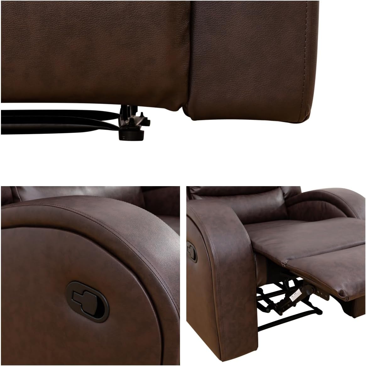Leather Recliner Chair, Recliner Home Theater Seating, Electric Reclining Chair for Adult, Breathing Chair for Living Room, Brown