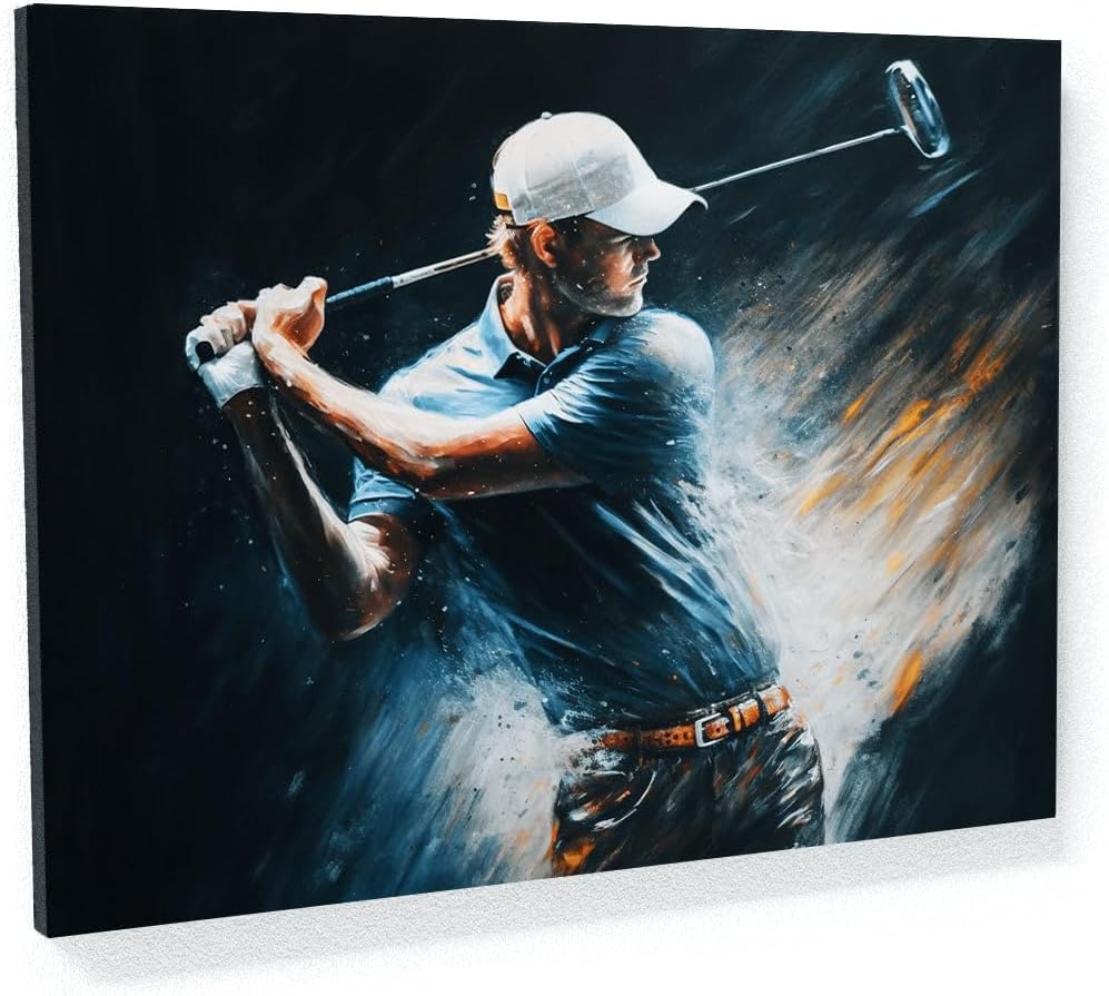 Sense Canvas Golf Golfer Motion Blur 8 Canvas Art - Home Decor Wall Art Print Poster Painting Small 16x12 / 1.5"