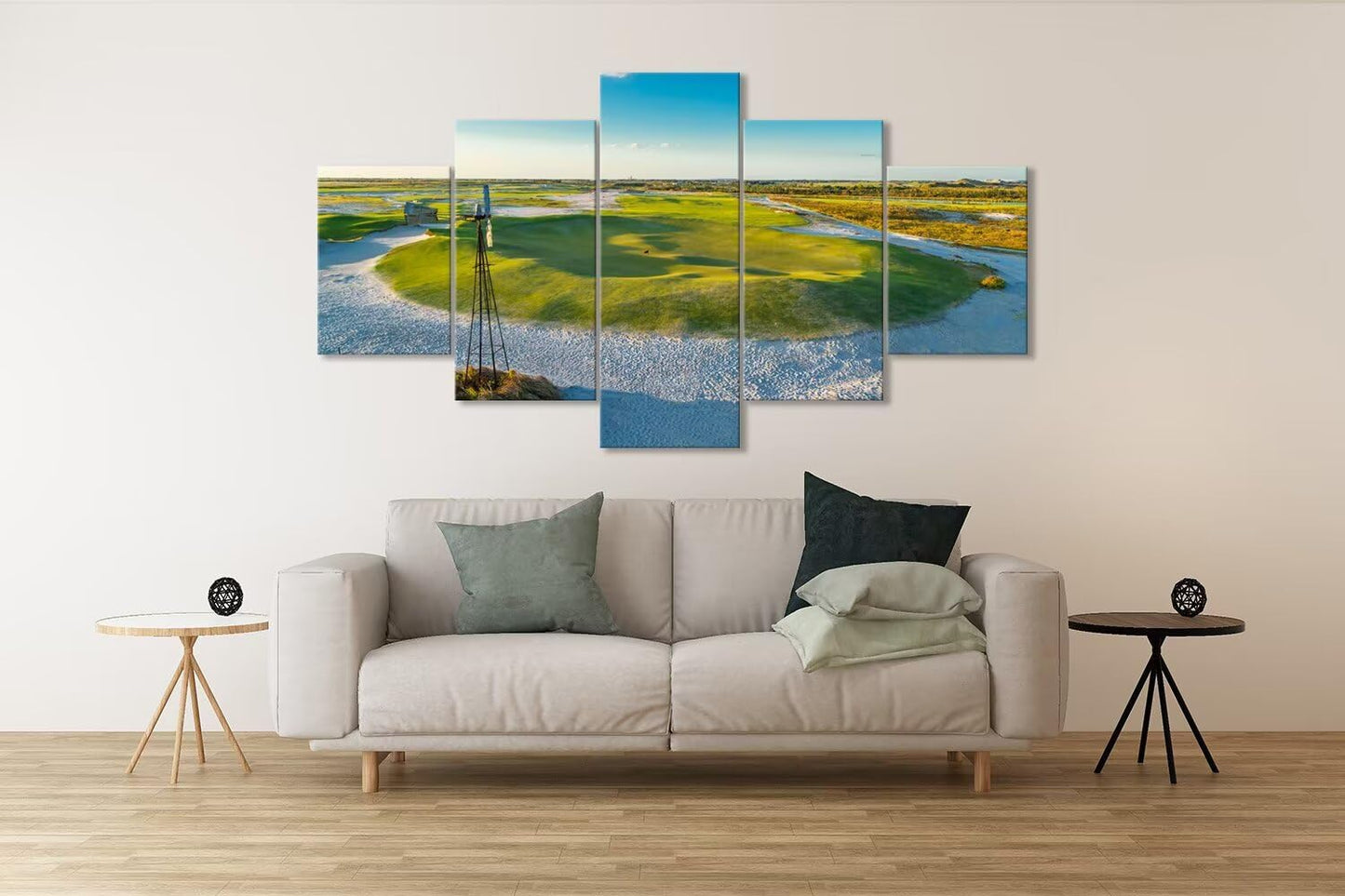 Streamsong Black Course 9th Hole Wall Art for Living Room Bedroom Bathroom Home Decorations Golf Course Pictures Posters Framed Artwork Canvas Prints Ready to Hang(60''W x 32''H)