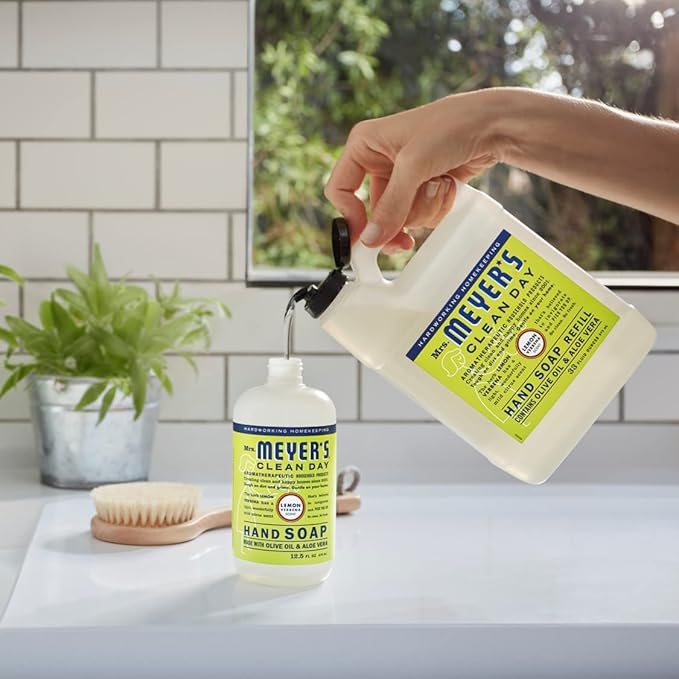 Mrs. MEYER'S CLEAN DAY Liquid Hand Soap Refill Scent Variety Pack (Lemon Verbena + Lavender + Basil)