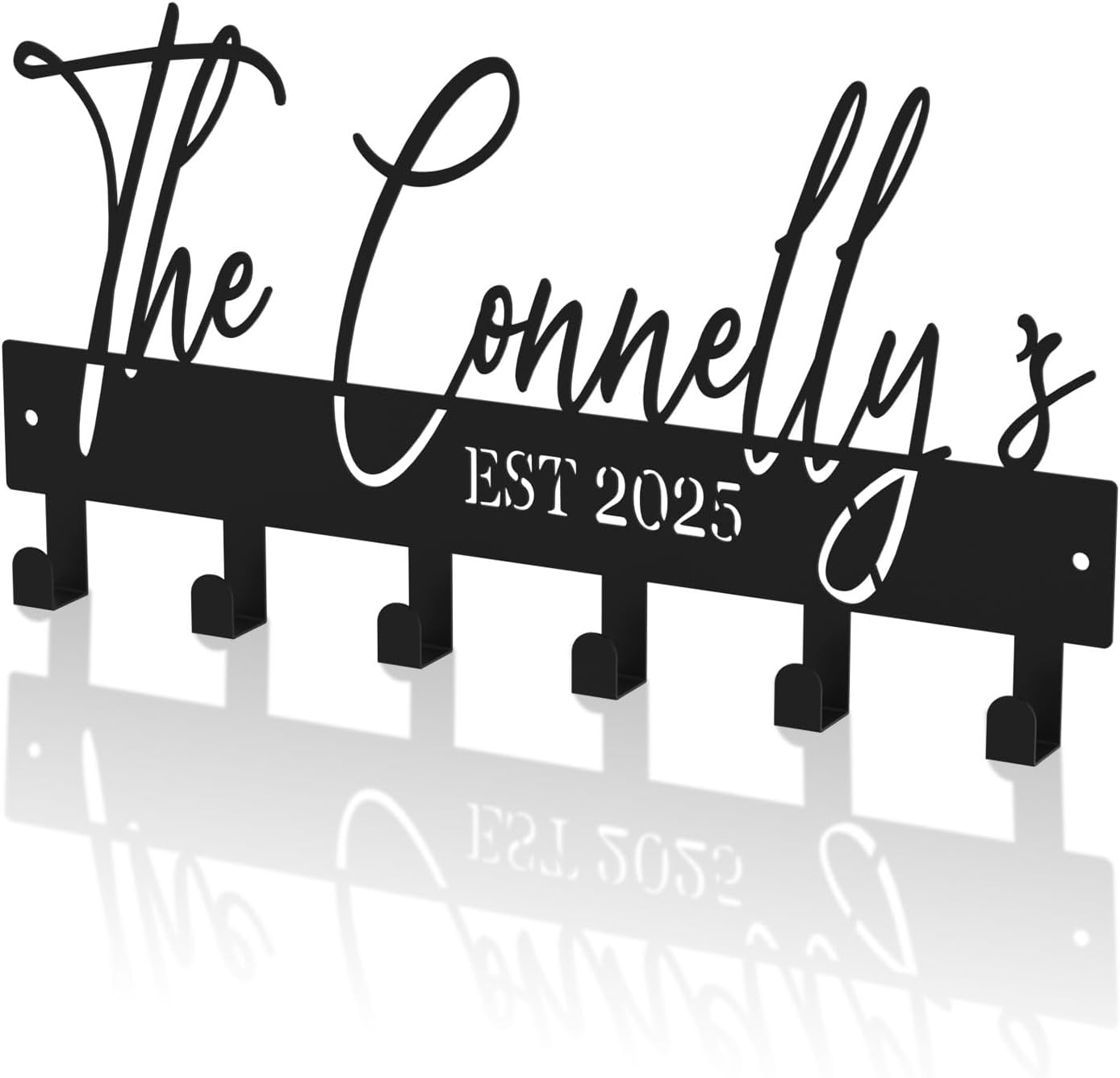Personalized Key Holder for Wall, Custom Black Metal House Decoration Key Hooks, Key Rack Hooks, Key Hanger Organizer, Suitable for Doors, Corridors, Living Rooms, Bedrooms