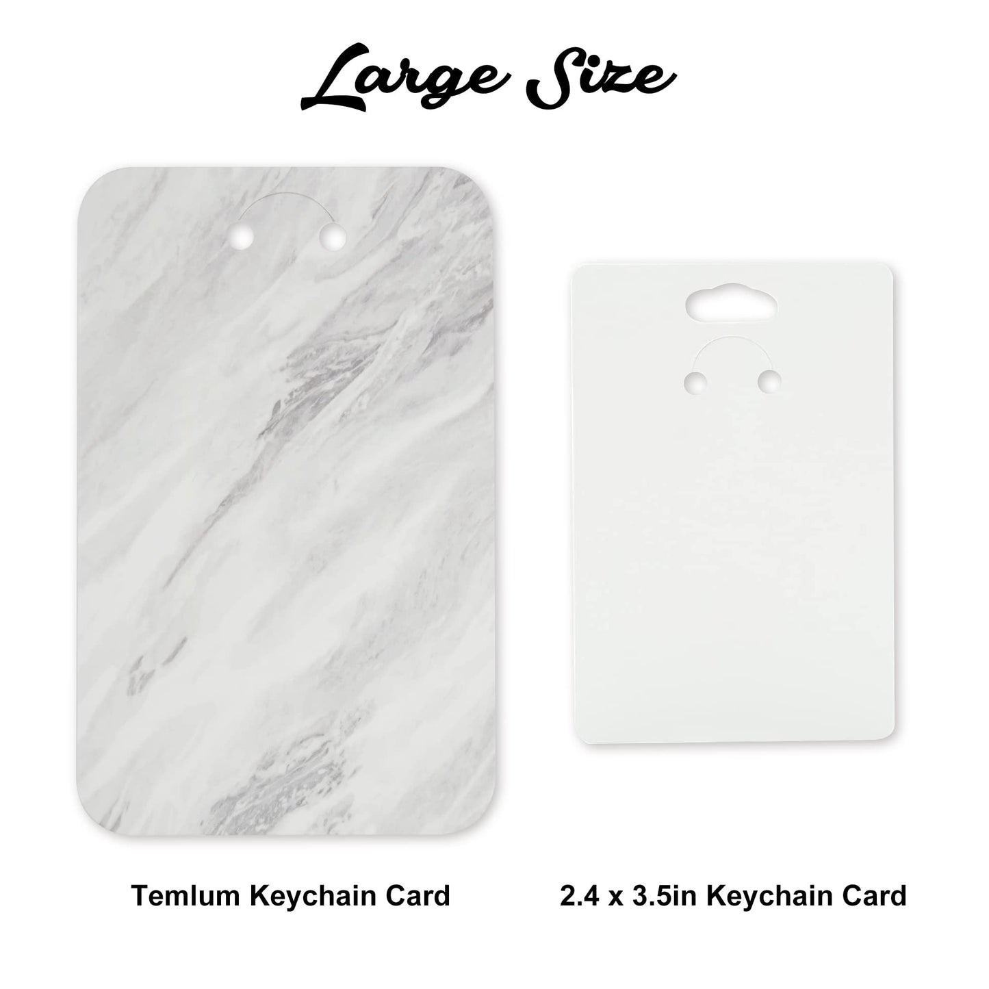Temlum 100 Pcs Keychain Display Cards with Self-Sealing Bags, 3'' x 4.7'' Keychain Cards Holder for Display Keyring Cards Jewelry Packaging Supplies (Marble)