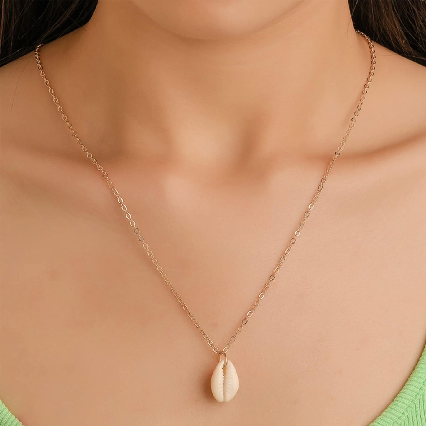 Haceolhada 5Pcs Natural Scallop Conch Seashell Necklace Sea Sshell Necklace Adjustable Seashell Jewelry Gifts for Women