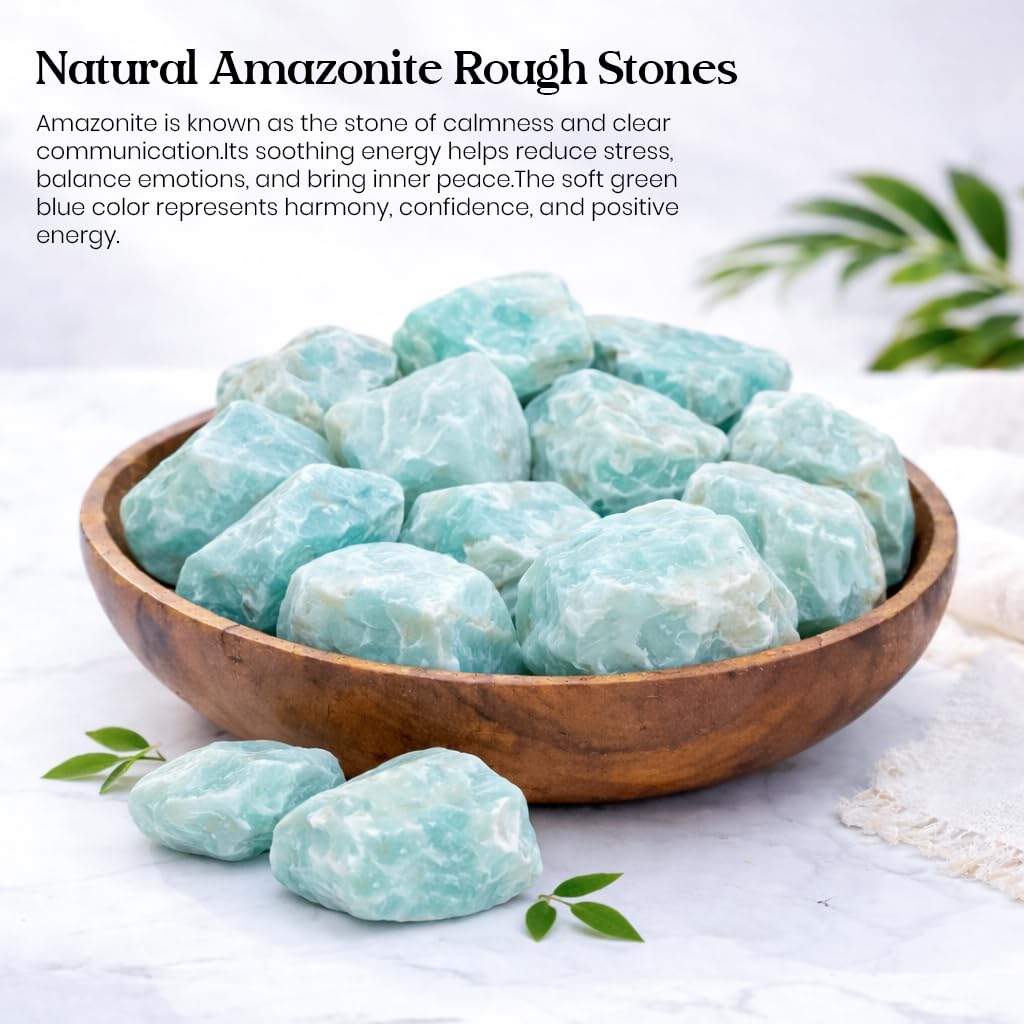 Crocon Amazonite Rough Bulk Natural Stone Raw Gemstone Tumbling Cabbing Polishing Gem Mining Chakra Balancing Reiki and Crystal Healing Good Luck Home Office Size : 1 LB