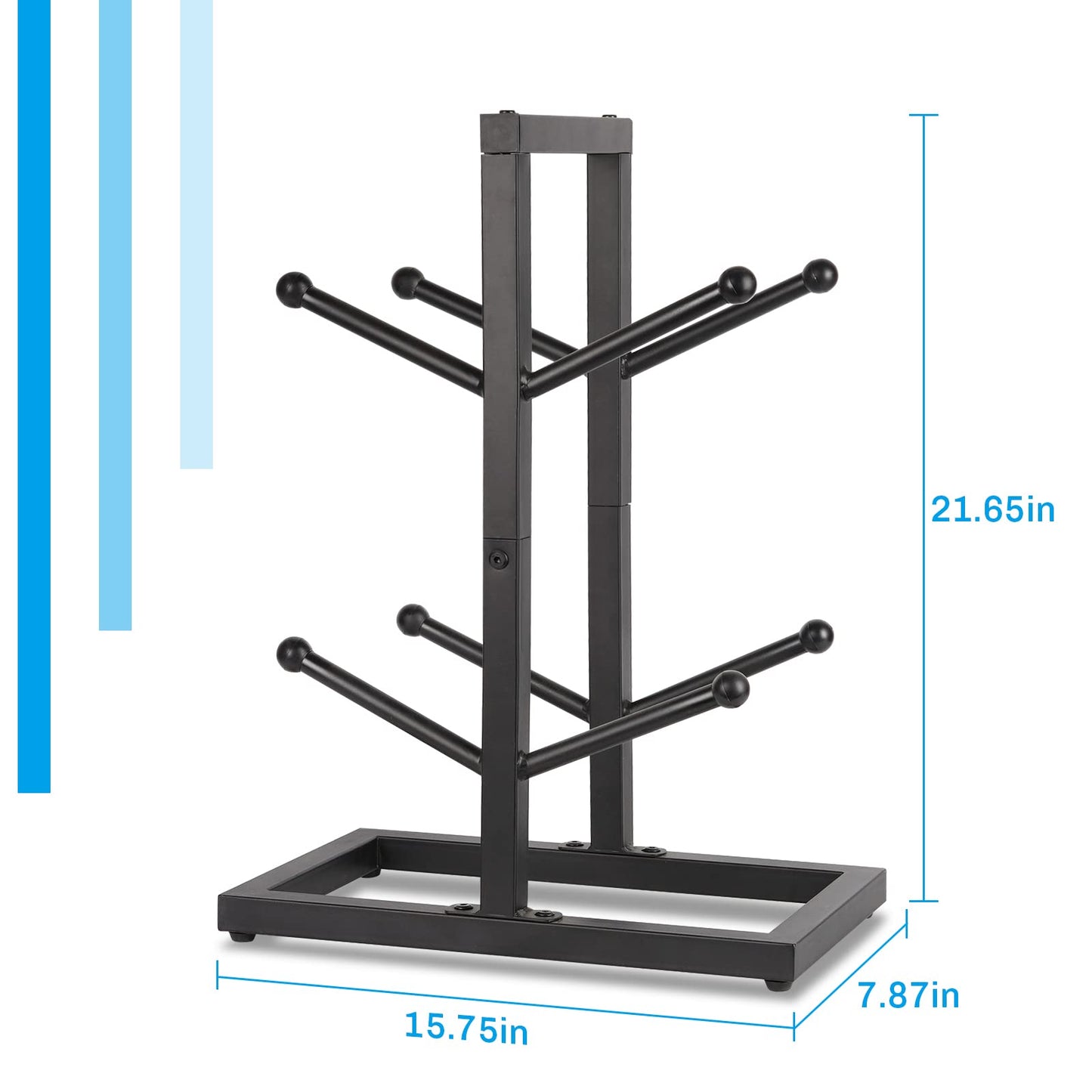 Fitlyiee Basketball Organizers Metal Ball Storage Rack Sports Storage for Indoor Outdoor (Small 2-Layer)