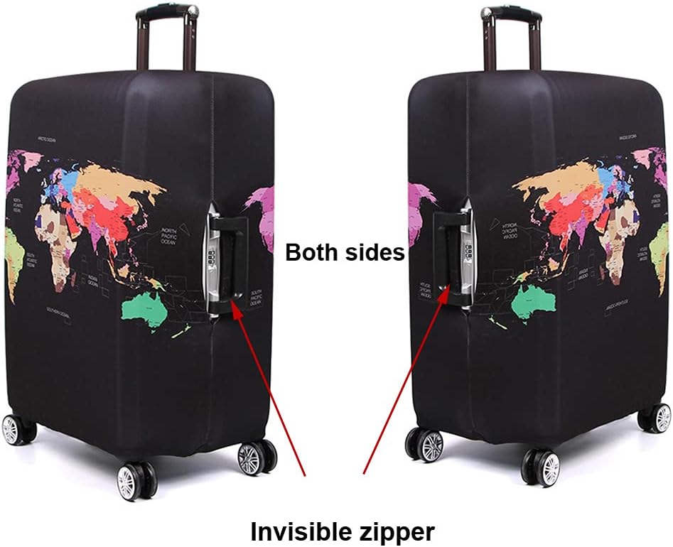 MosaiRudo Thicker Luggage Cover Elastic Suitcase Cover Protector Fits 18-32 Inch Suitcase Travel Accessories (TKM0097, S)