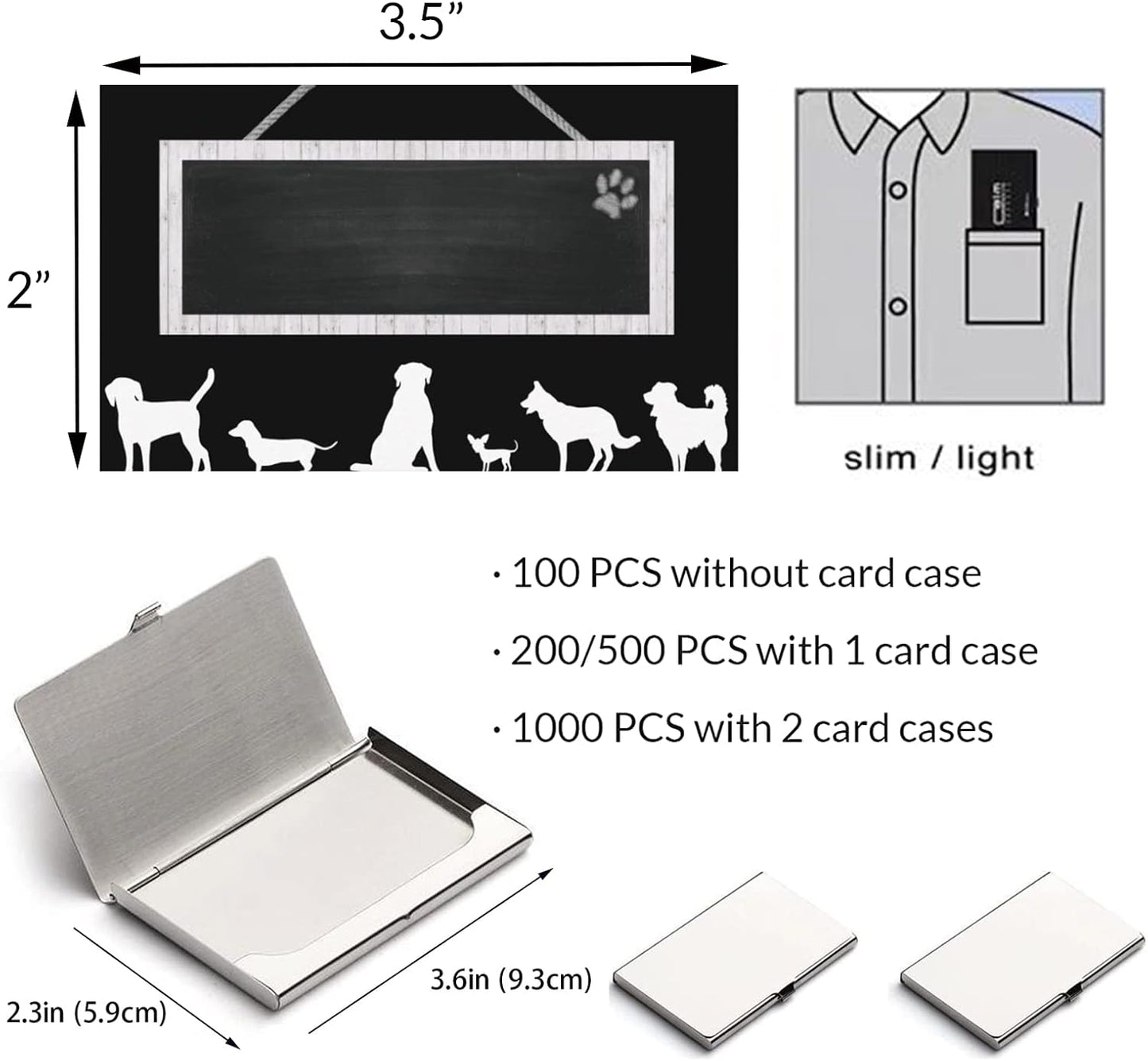 Custom Business Cards 100PCS Double-sided Printing Business Cards Customize with Your Logo Personalized 3.5"x 2" Cards for Business - Pet & Animals Care