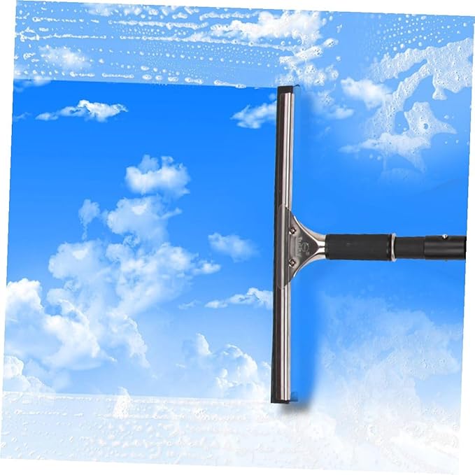 VALICLUD Telescopic Handle Window Squeegee with Extension Pole for Glass Cleaning Water Applicator and Scraper for Bathroom Kitchen Balcony and Mirror Stain Removal